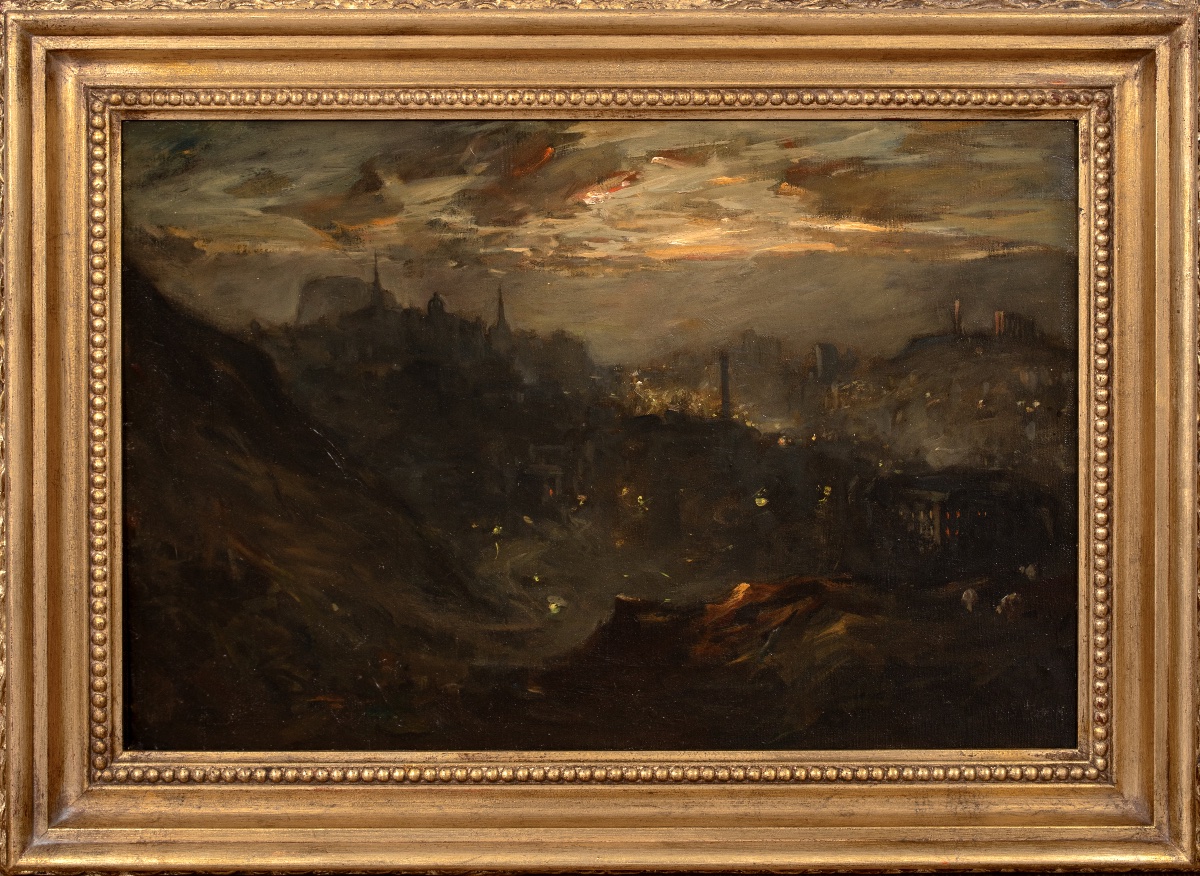 Night View Of Edinburgh, 19th Century  By Charles Halkerston Woolford (scottish, 1864–1934) 