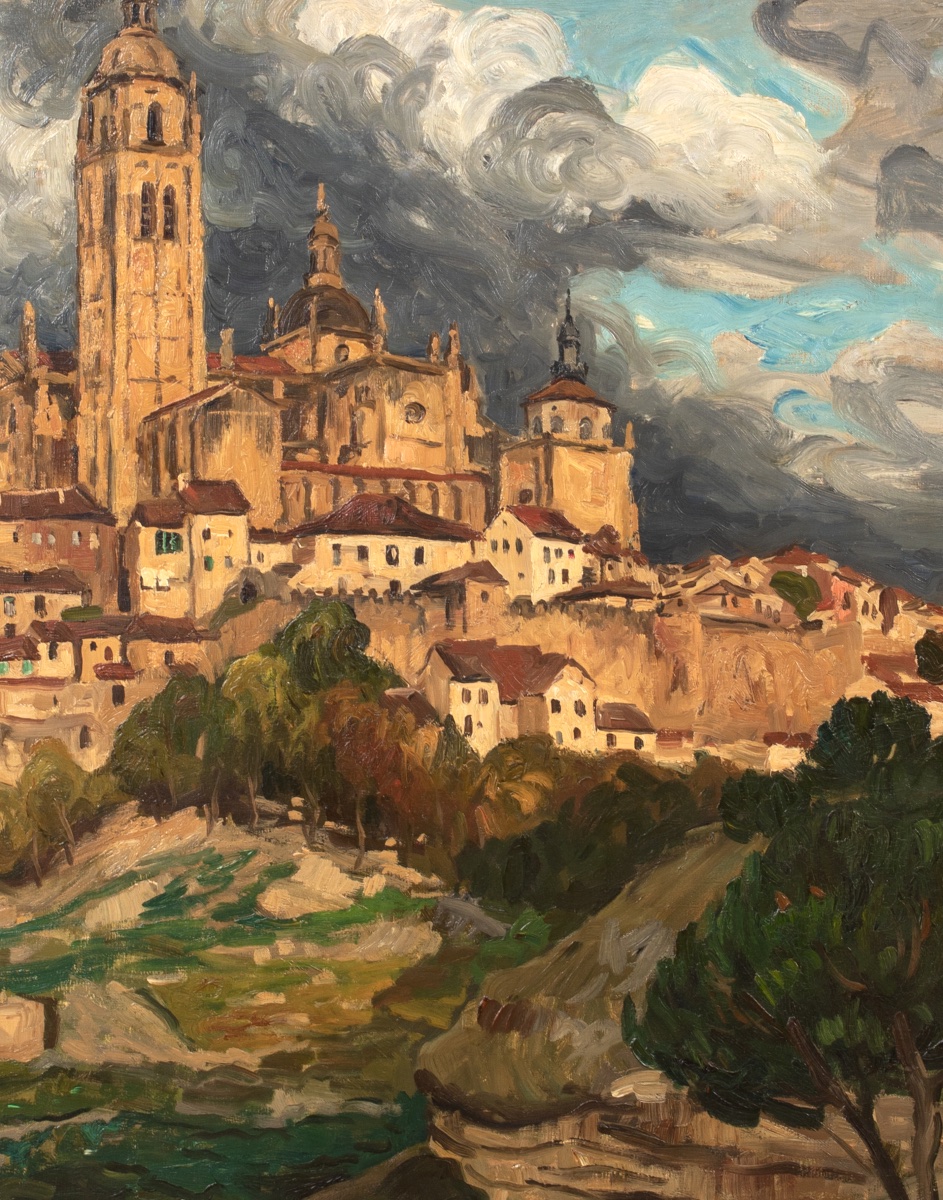 Vue de la cathédrale de Ségovie, vers 1930  Par Gaston Balande (1880-1970)  -photo-2
