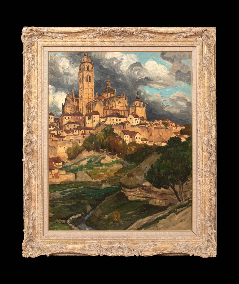 Vue de la cathédrale de Ségovie, vers 1930  Par Gaston Balande (1880-1970)  -photo-4