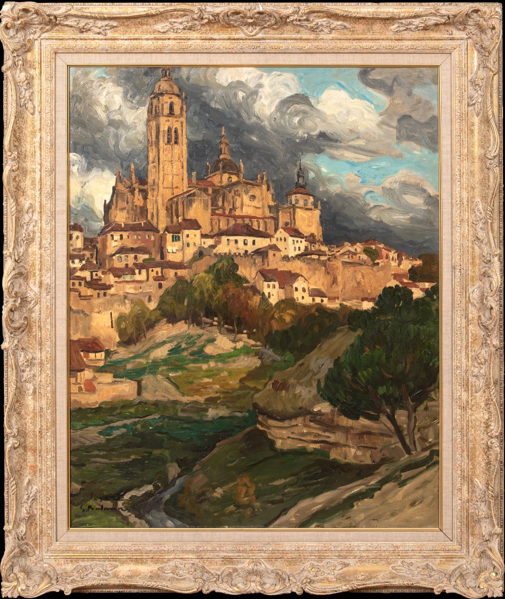 Vue de la cathédrale de Ségovie, vers 1930  Par Gaston Balande (1880-1970)  
