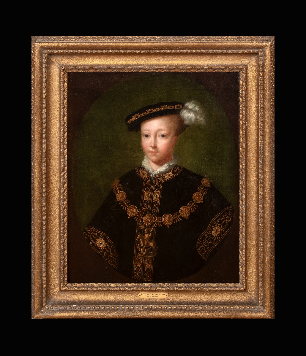 Portrait du roi Édouard VI (1537-1553)  D'après William Scrots (1510-1553)  Vers 1700.-photo-3