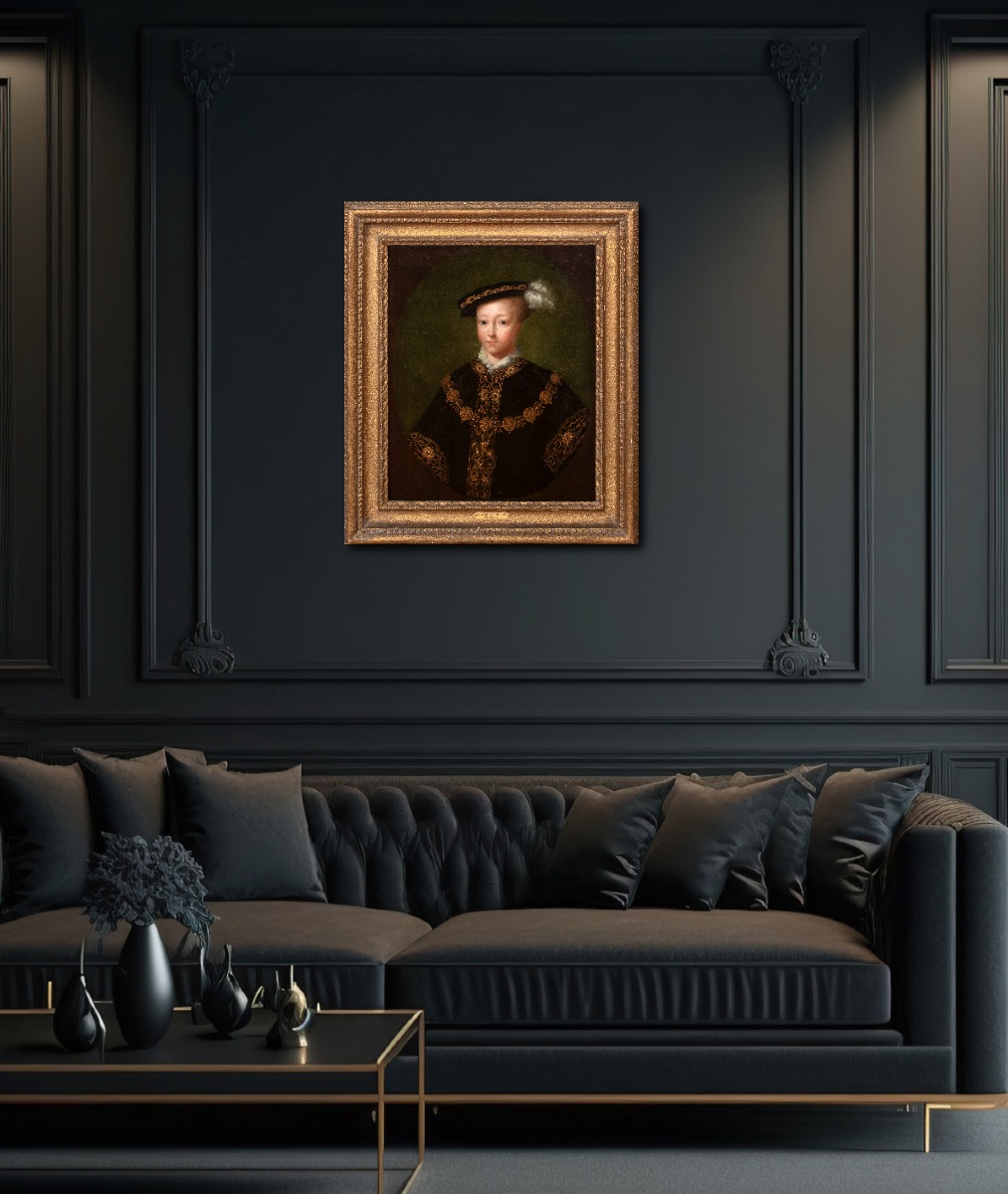 Portrait du roi Édouard VI (1537-1553)  D'après William Scrots (1510-1553)  Vers 1700.-photo-2