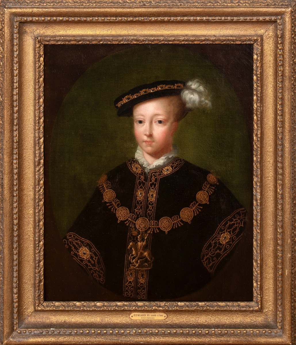 Portrait du roi Édouard VI (1537-1553)  D'après William Scrots (1510-1553)  Vers 1700.