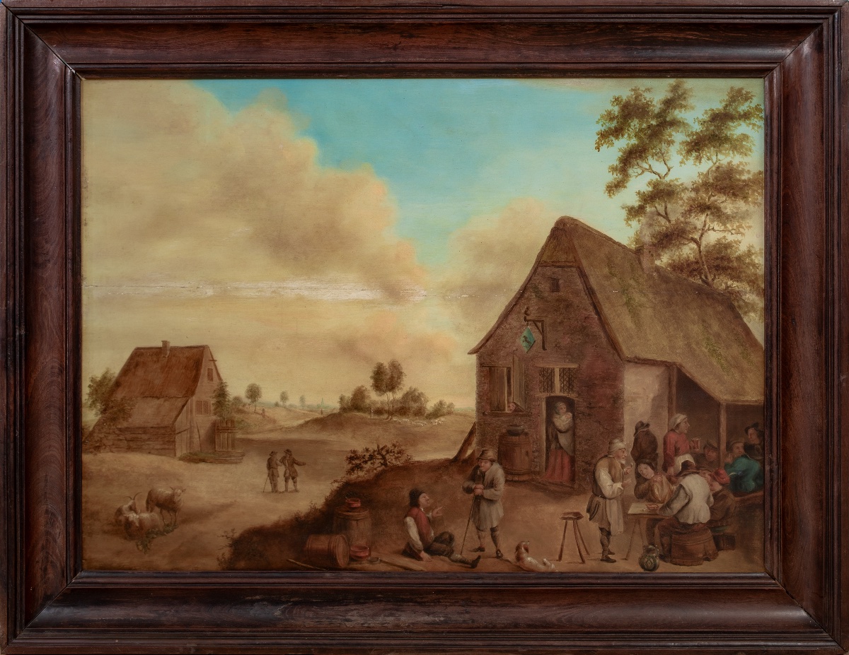 L'Auberge du Village, XVIIe siècle  École d'Adriaen Brouwer (1605-1638) 