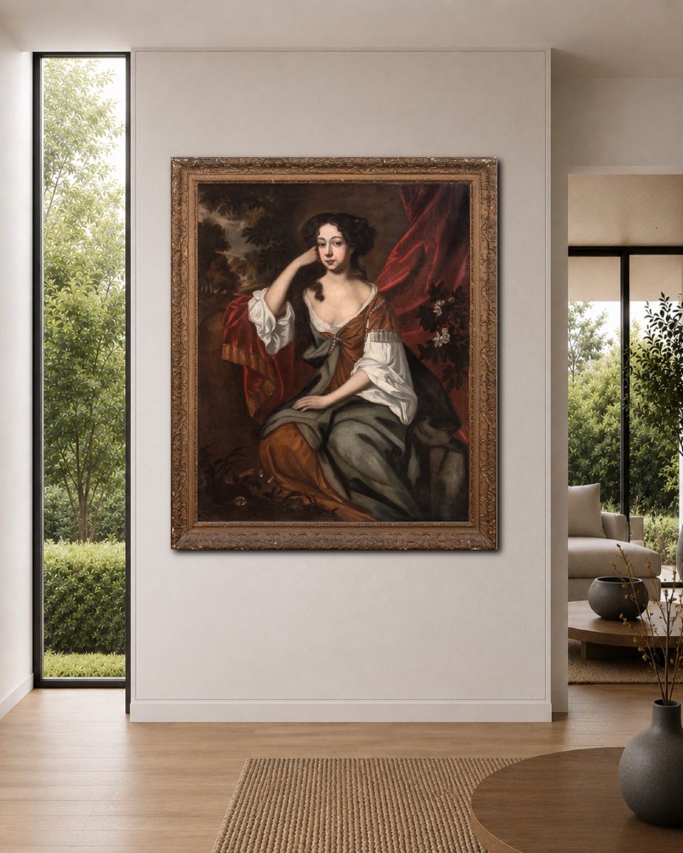 Portrait de Marie de Modène, reine d'Angleterre, XVIIe siècle  Sir Peter Lely (1618-1680)-photo-6