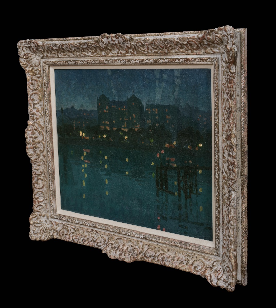 Night View Of The City From The River, Ca. 1900  European School  Ca. 1900, Impressionist School-photo-4