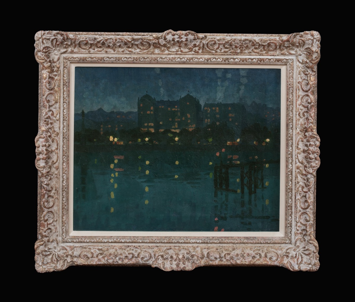 Night View Of The City From The River, Ca. 1900  European School  Ca. 1900, Impressionist School-photo-1