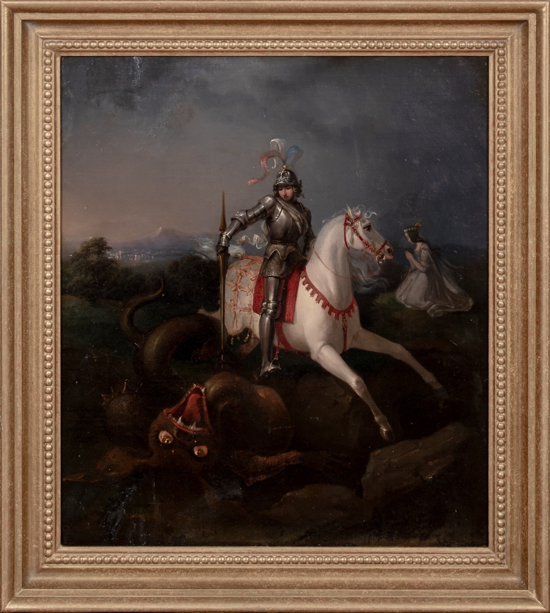Saint Georges terrassant le dragon, XVIIIe siècle  École britannique (XVIIIe siècle) 