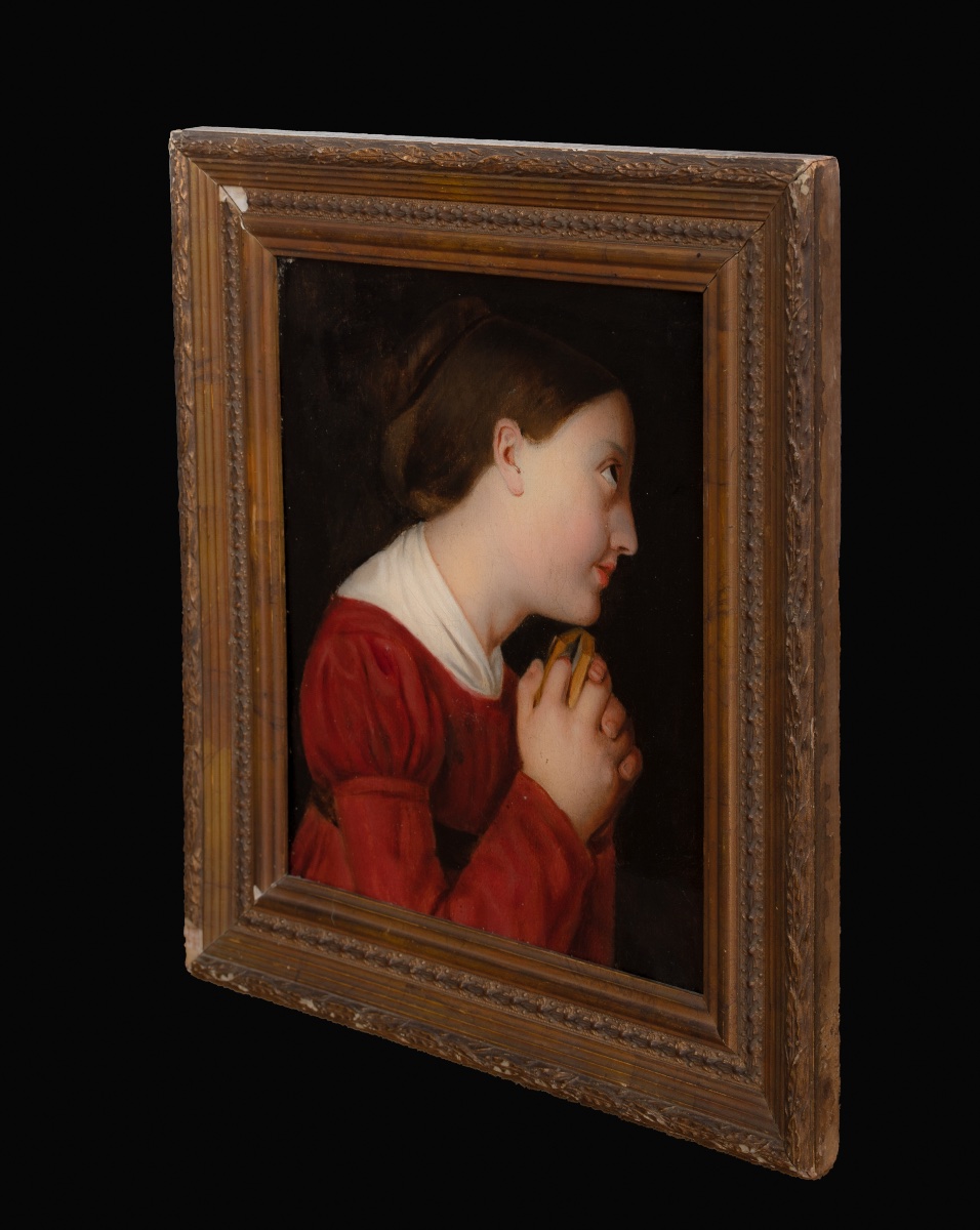 Young Girl In Prayer, 19th Century  Pre-raphaelite School  -photo-7