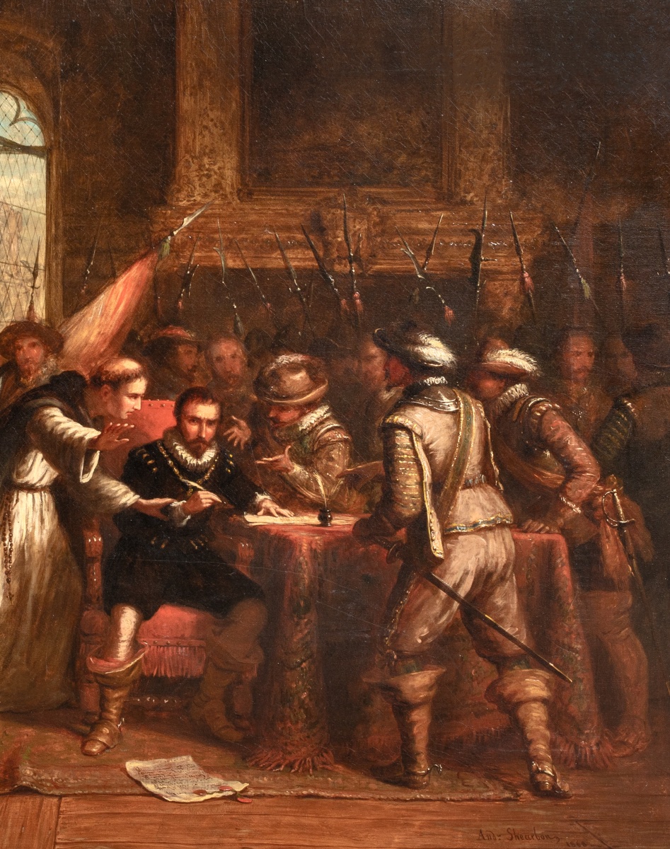L'Expulsion du duc d'Athènes, 1868  Andrew Shearborn (Britannique, XIXe siècle) -photo-4
