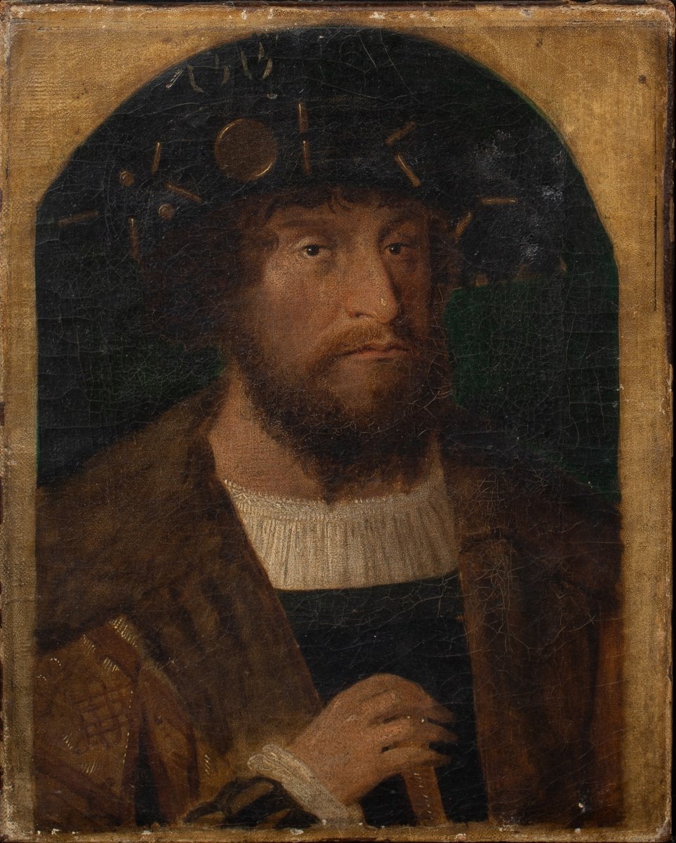 Portrait d'Un Chrétien Ii, Roi De Danemark Et De Norvège, XVIe Siècle , Michael Sittow