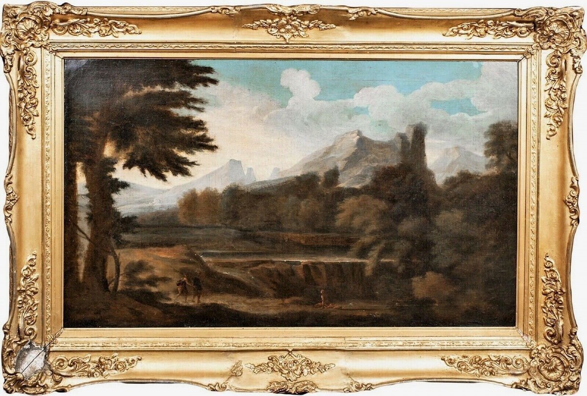 Paysage Italien Classique, XVIIe Siècle  Ecole De Gaspard Dughet (1615-1675) 