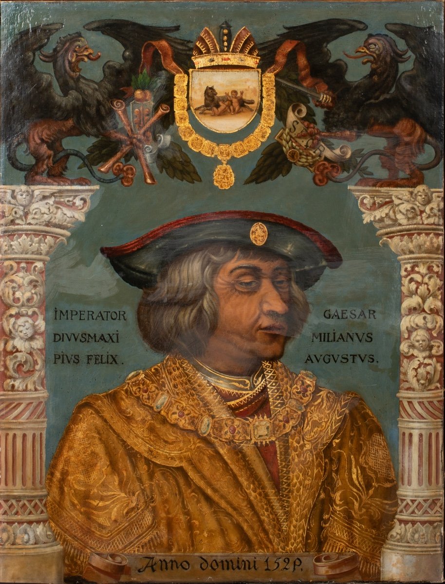 Portrait Of Maximilian I Roman Germanic Emperor And Archduke Of Austria, XVIth Century