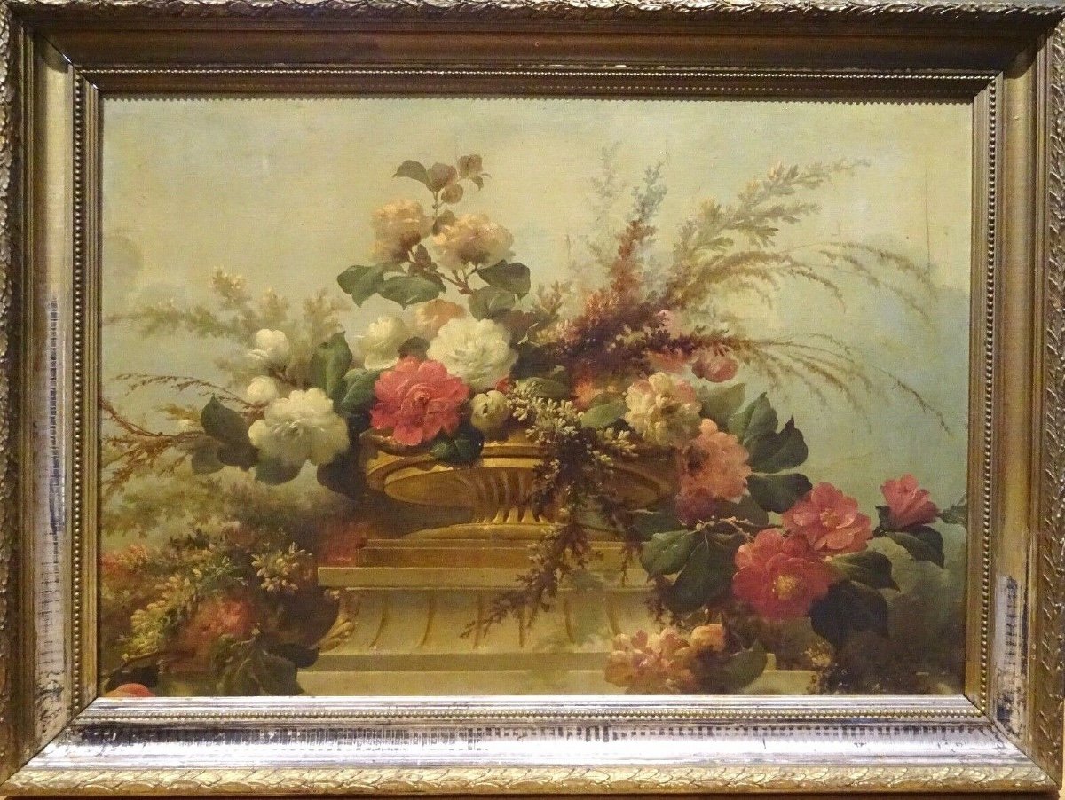 Still Life Of Flowers, XIXth Century Huge French School Study Circa 1880