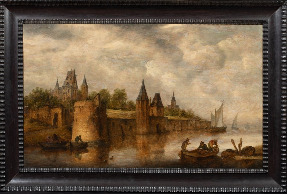 River Landscape With Characters In Boats, 17th Century Jan Josefsz. Van Goyen (1596-1656)