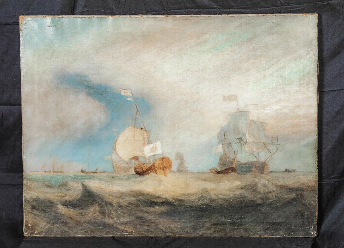 Admiral Von Trump's Barge Off Texel, 1645, 19th Century After Jmw Turner-photo-2
