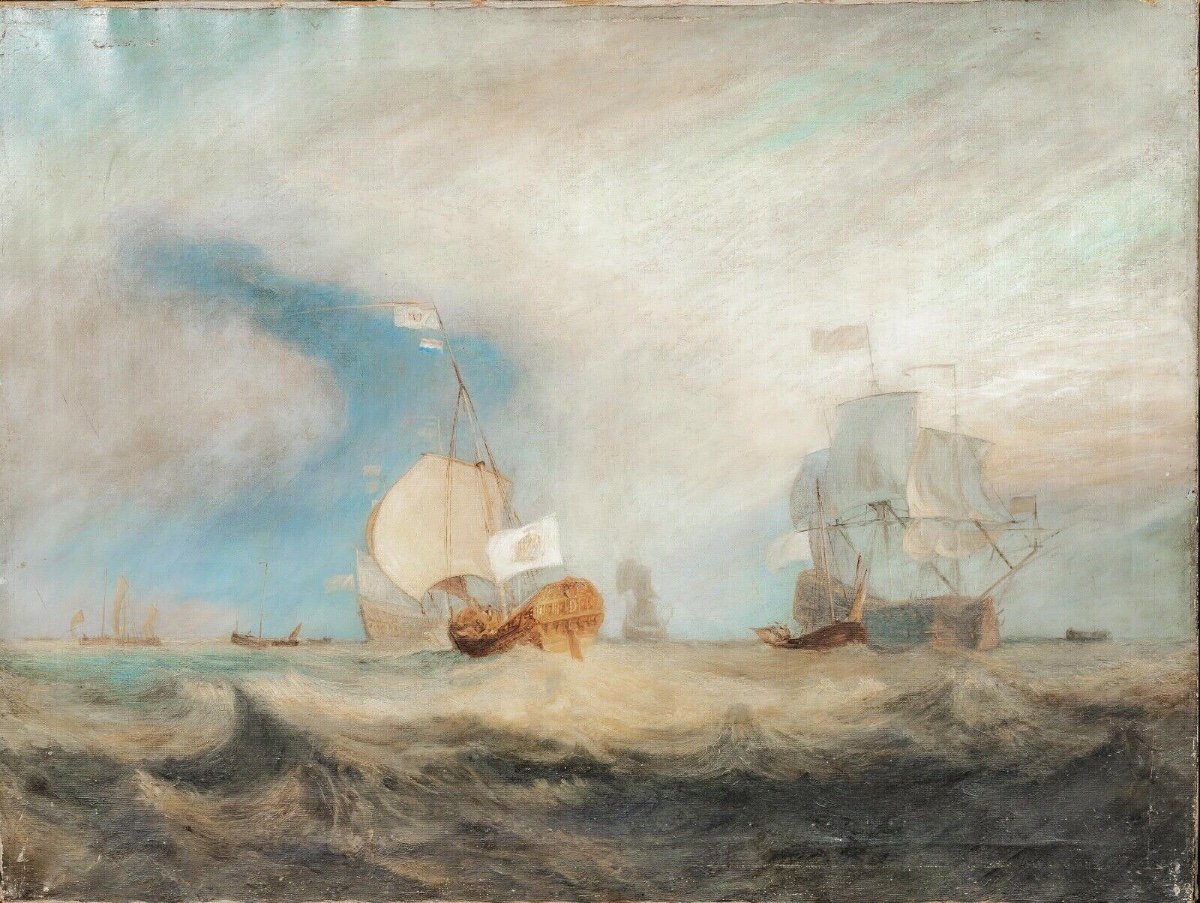 Admiral Von Trump's Barge Off Texel, 1645, 19th Century After Jmw Turner