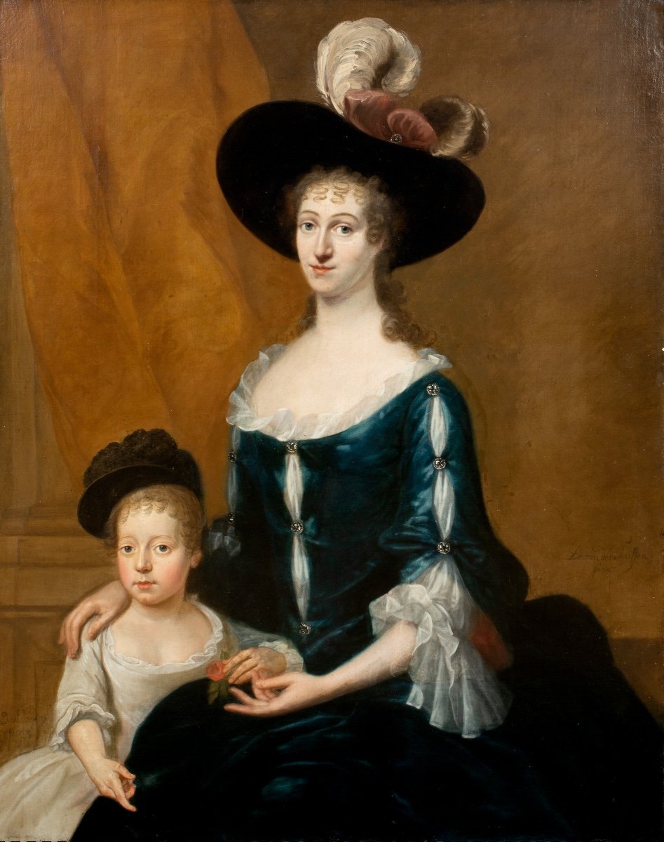 Portrait d'Une Dame Tylney, Comtesse De Castlemaine, Vers 1730  Par Dominicus Van Der Smissen 