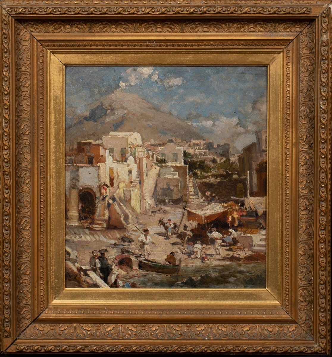 The Bay Of Naples, 19th Century By Franz Richard Unterberger (1838-1902)-photo-2