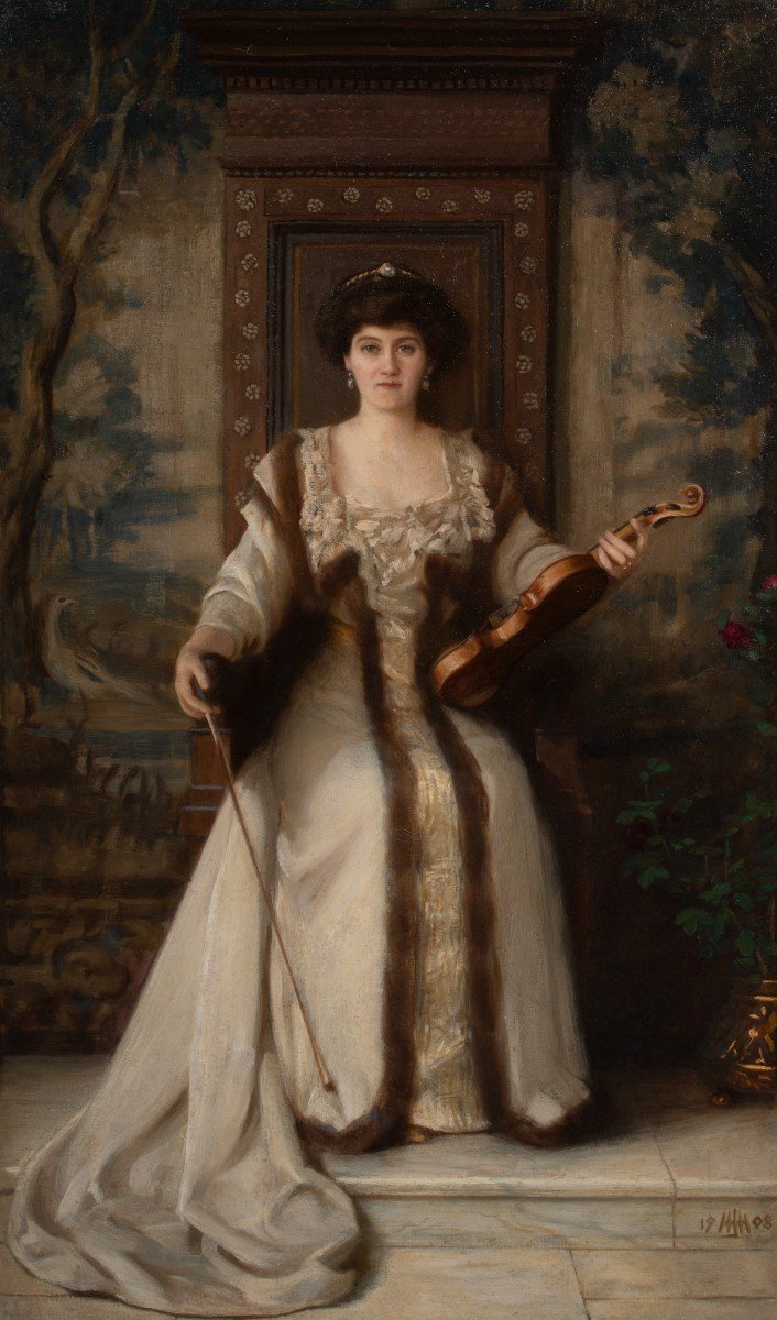 Portrait De Maud Ernestine (rendel) Gladstone Cbe (1865 - 1941), Daté 1908  par Henry John HUDS