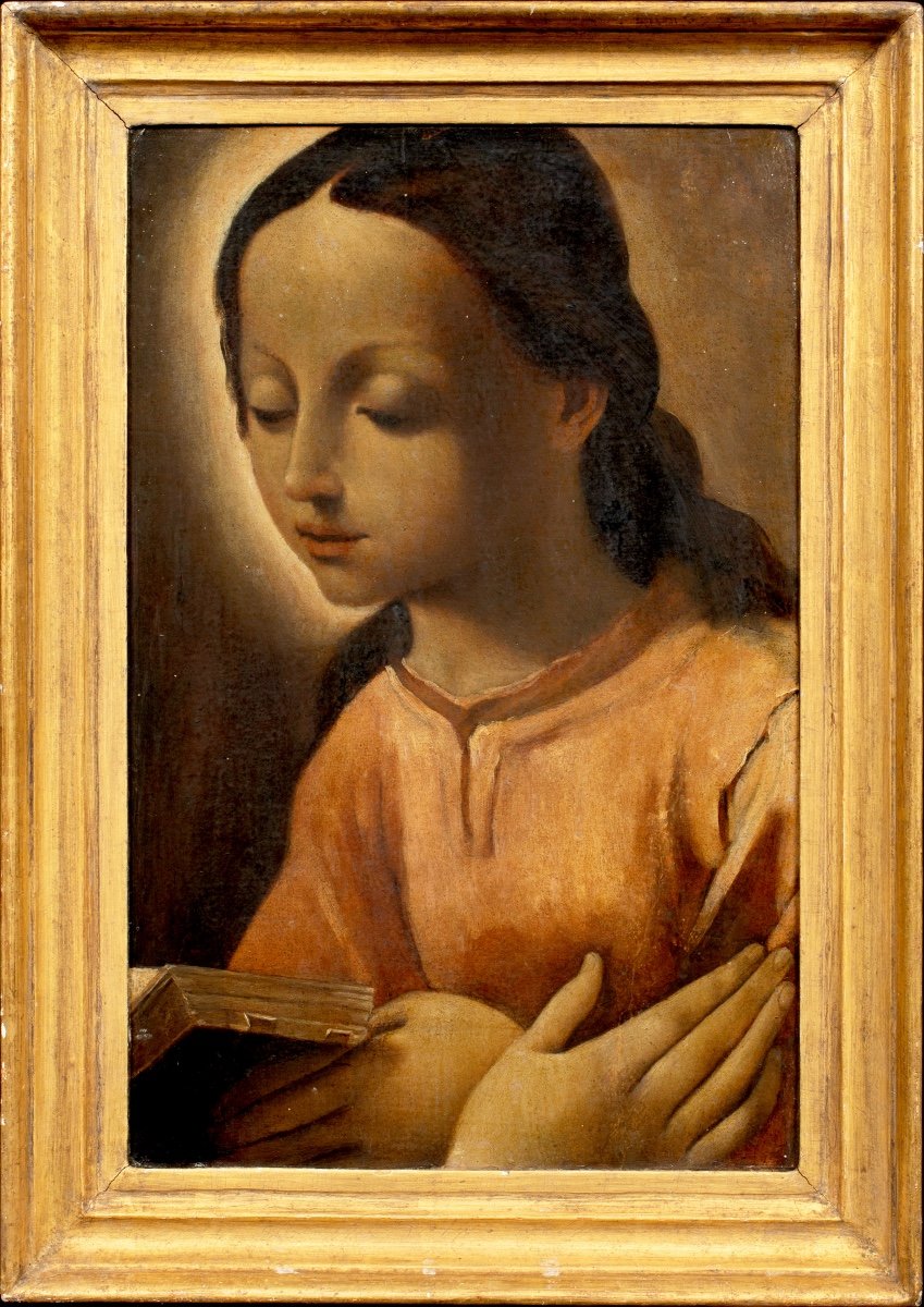 La Vierge Lisant Un Livre De Prières, XVIIe Siècle  École De Lodovico Carracci (1555-1619)  -photo-2