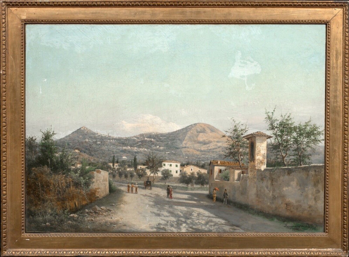 Vue De San Nicolo, Sardaigne, XIXe Siècle  Par Lusignano De Cuppis (xixe Siècle, Italien)  