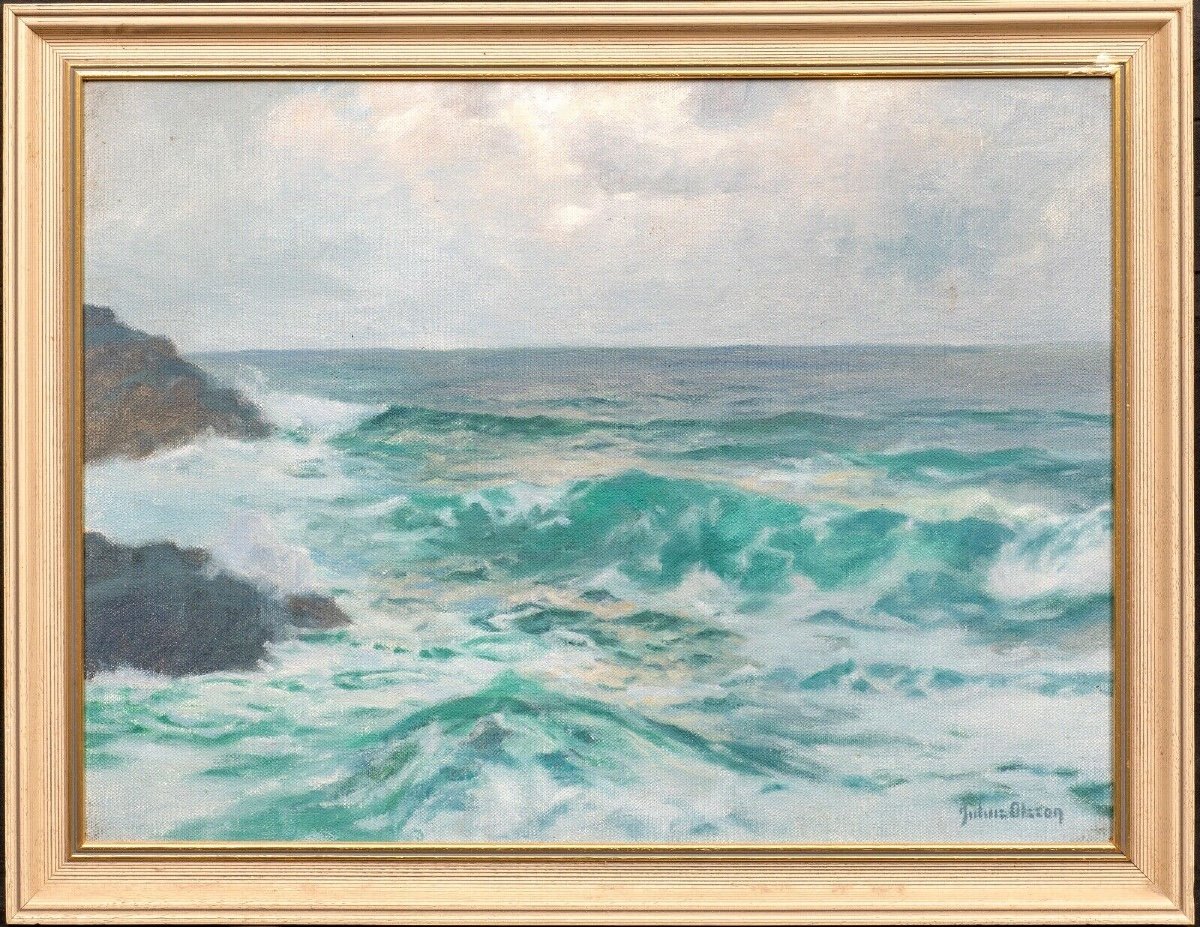 Coastal Seascape, 19th Century By Julius Olsson (1864-1942)