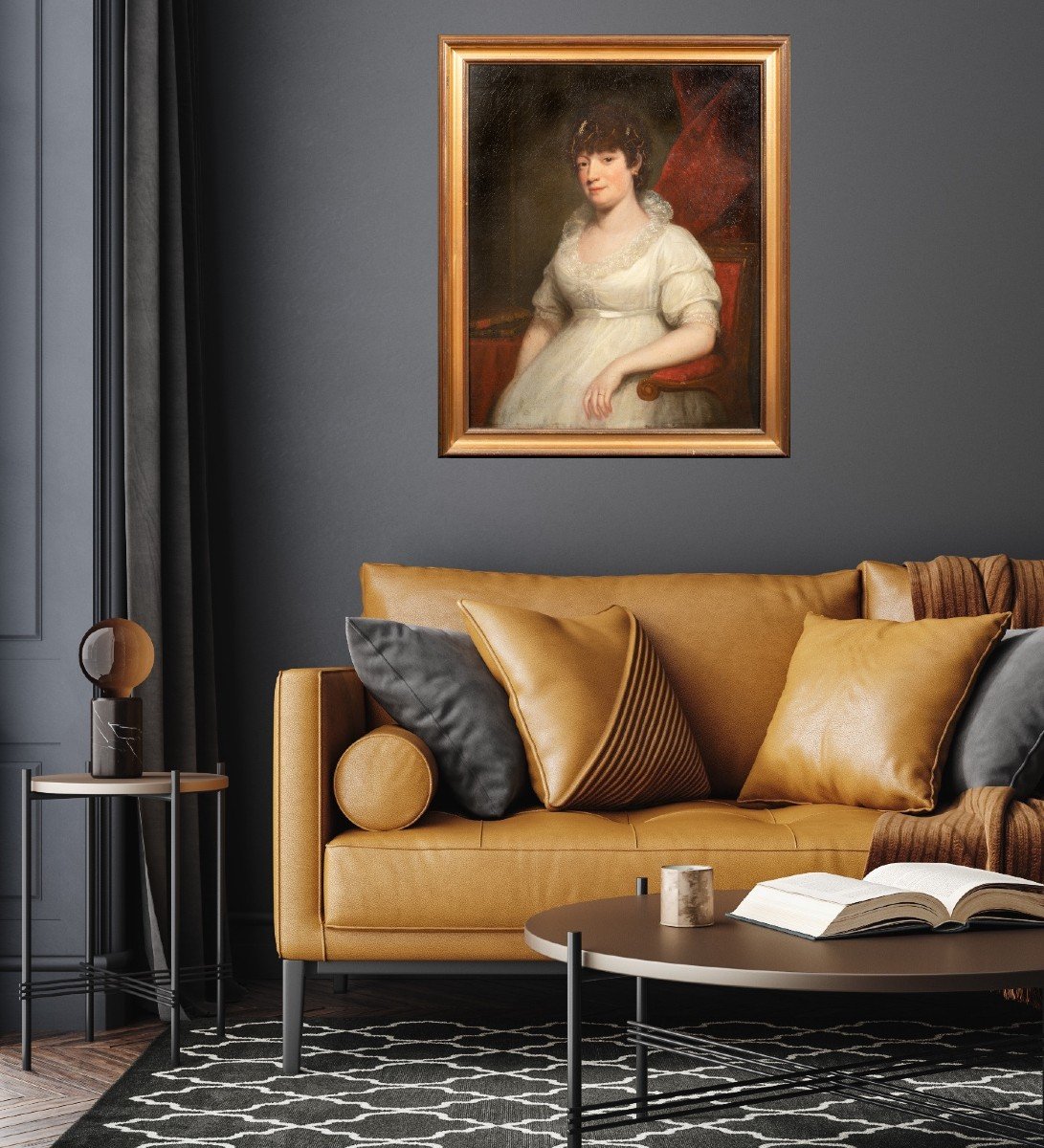 Portrait Of Lady, Reputed To Be Lady Mary Ann Pigot 19th Century Circle Of William Beechey-photo-3