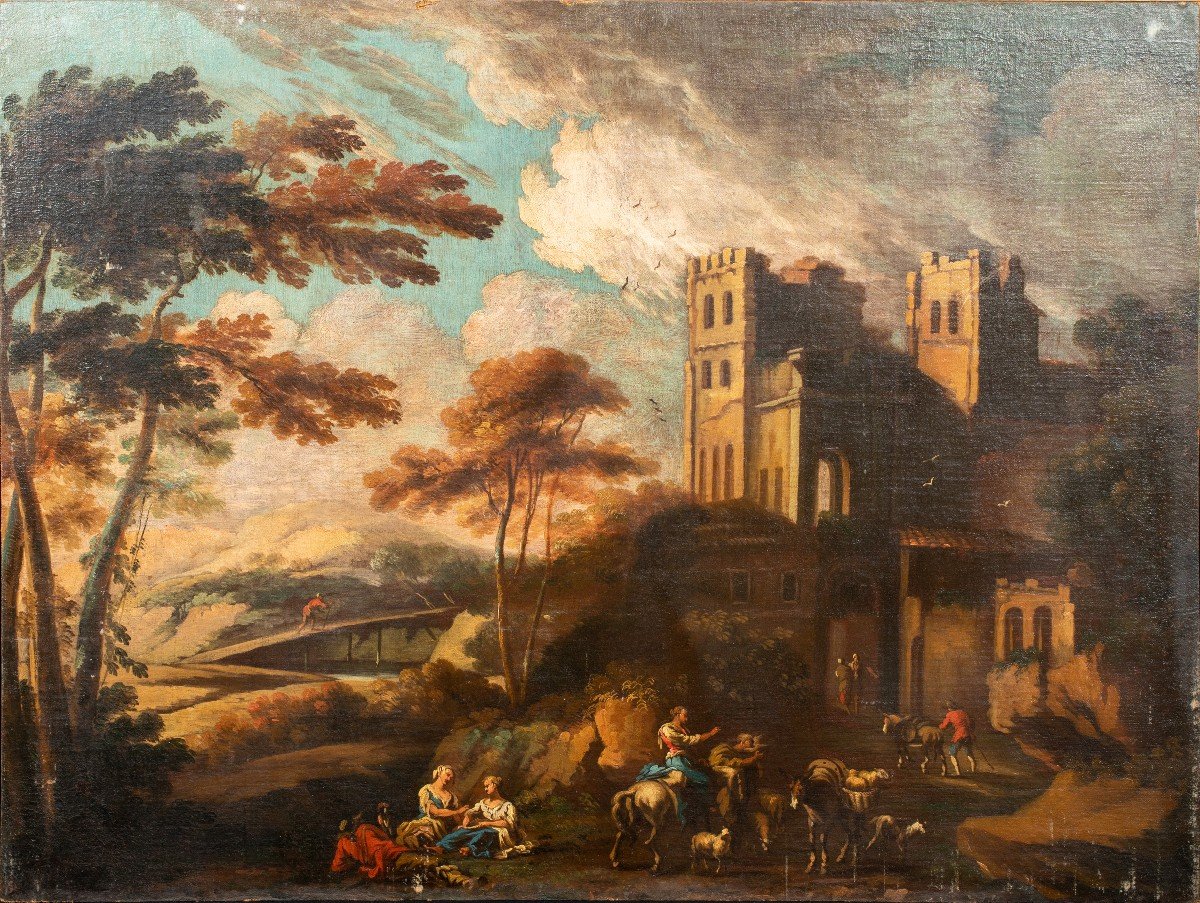 Paysage, XVIIIe Siècle  Entourage De Francesco Zuccarelli (1702-1788)  