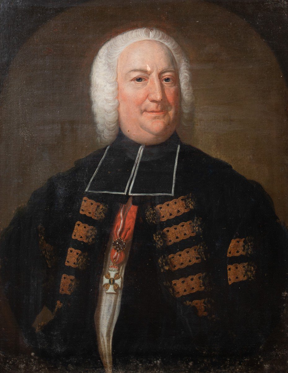 Portrait Of Edme Mongin Bishop De Bazas (1668-1746), Circa 1730 French School-photo-2