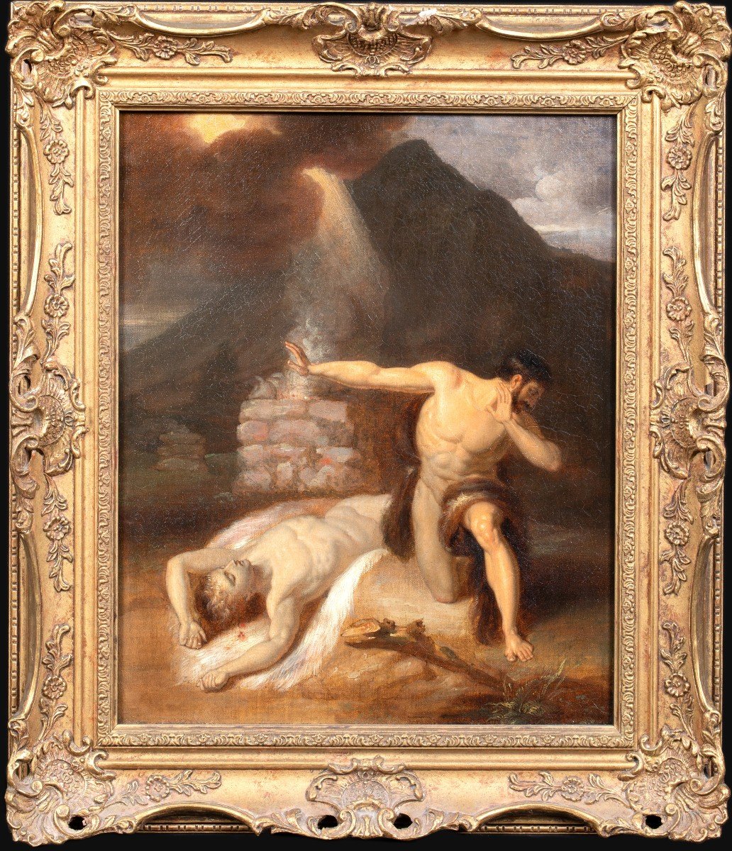 Caïn Et La Mort d'Abel, XVIIIe Siècle  école De William Blake (1757-1827)  -photo-2