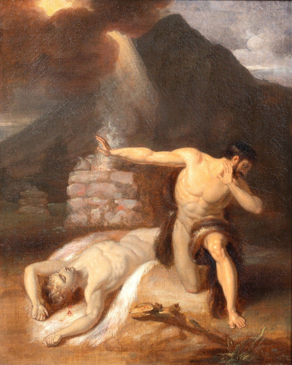 Caïn Et La Mort d'Abel, XVIIIe Siècle  école De William Blake (1757-1827)  