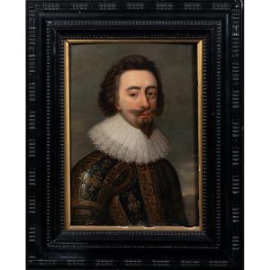 Portrait Du Roi Charles Ier d'Angleterre, XVIIe Siècle  Atelier De Daniel Mytens (1590-1648)  