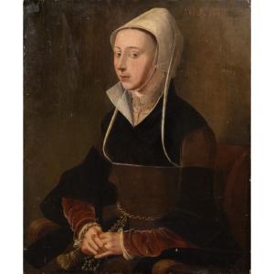 Portrait d'Une Femme Identifiée Comme Francisca Van Luxemburg, Datée De 1528  Jan Van Scorel