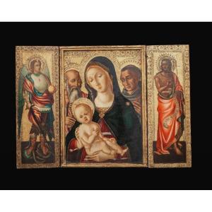 Virgin And Child Saint Jerome Saint Francis, Archangel Michael, Saint John, Triptych