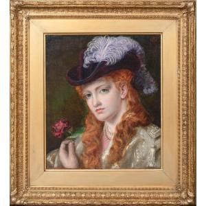 The Rose, 19th Century By Emma Sandys (1834-1877) Pre-raphaelite