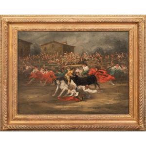 Corrida Sur Une Place De Ville Espagnole, Vers 1826  Dédicace à Francisco Goya (1746-1828) 