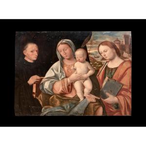 La Vierge à l'Enfant avec saint Dominique et sainte Ursule, XVIe siècle  GIOVANNI BELLINl