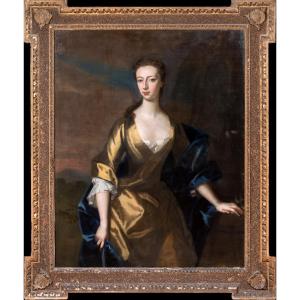 Portrait de Mademoiselle Jones du château de Fonman, Pays de Galles vers 1730  Par ENOCH SEEMAN