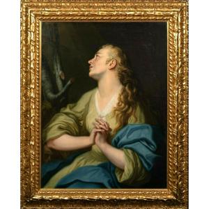 La Madeleine pénitente, XVIIIe siècle  Entourage de Pompeo Girolamo Batoni (1708-1787)  