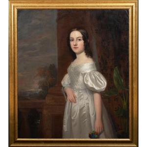 Portrait Of A Young Girl, Circa 1800 Circle Of Thomas Hikey (1741-1824)  