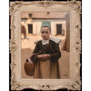 The Young Breton Woman, Dated 1898 By Maurice Grun (1869-1947)  