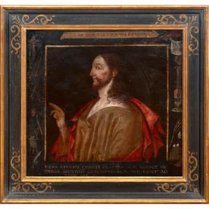 Icon Of Christ With Latin Inscriptions "i Am The Way, The Trust, And The Life"