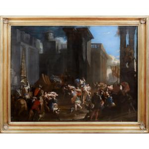 L'ENLÈVEMENT D'HÉLÈNE DE TROIE, XVIIe siècle  FRANCESCO MONTI (ITALIEN, 1646-1712)  