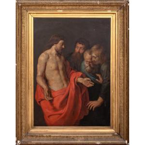 L'Incrédulité de saint Thomas, XVIIe siècle  Cercle de Pierre Paul Rubens (1577-1640)  