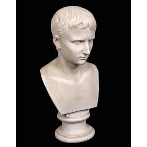 Marble Bust Of The Roman Emperor Augustus, 19th Century English School