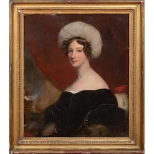 Portrait d'une dame coiffée d'un turban, attribuée à Lady Elizabeth Bulteel, vers 1820  