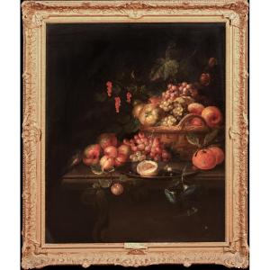 Still Life With Fruit, 17th Century Jan Frans Van Son (1658-1718)