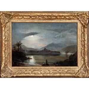 Night View Of Lake Garda, 19th Century Attributed To George Edwards Hering (1805–1879)