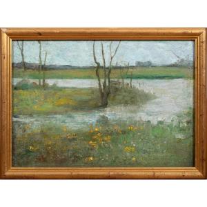 Impressionist River Landscape, C. 1900 Circle Of Piet Mondriaan (1872–1944)